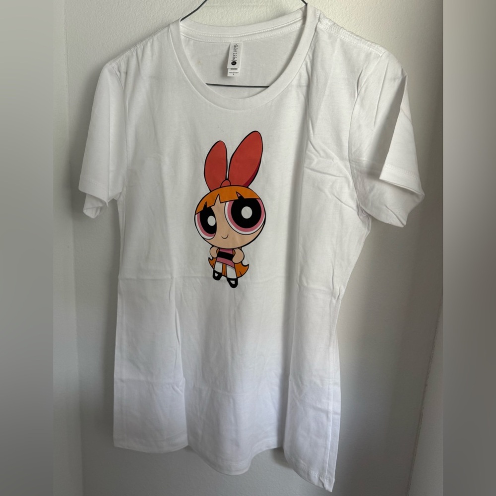 Next Level Apparel White T-Shirt with Cartoon Character sizeL new without tags